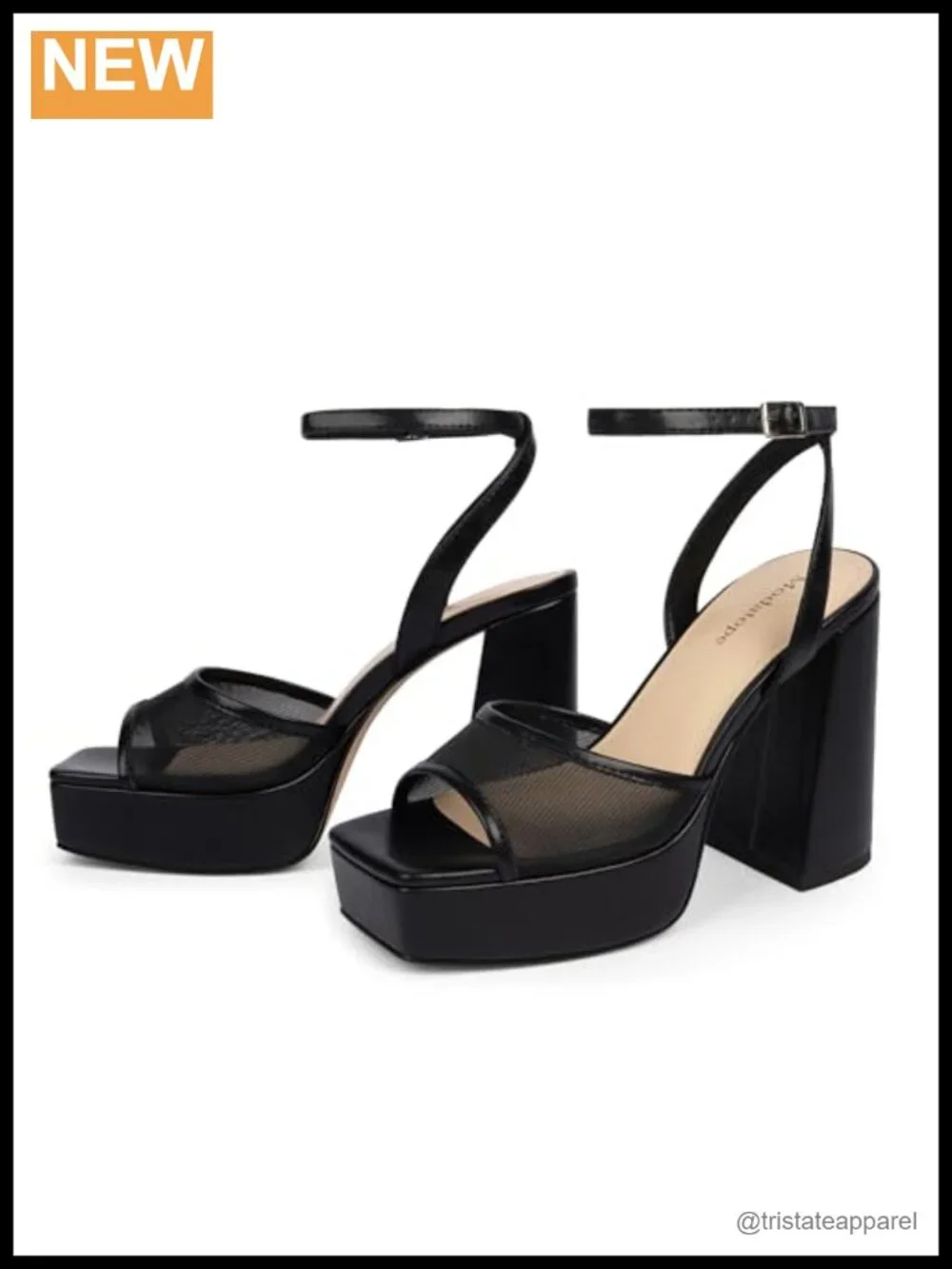 Modatope Platform Heels Chunky Open Toe Ankle Strap Sandals Faux Leather